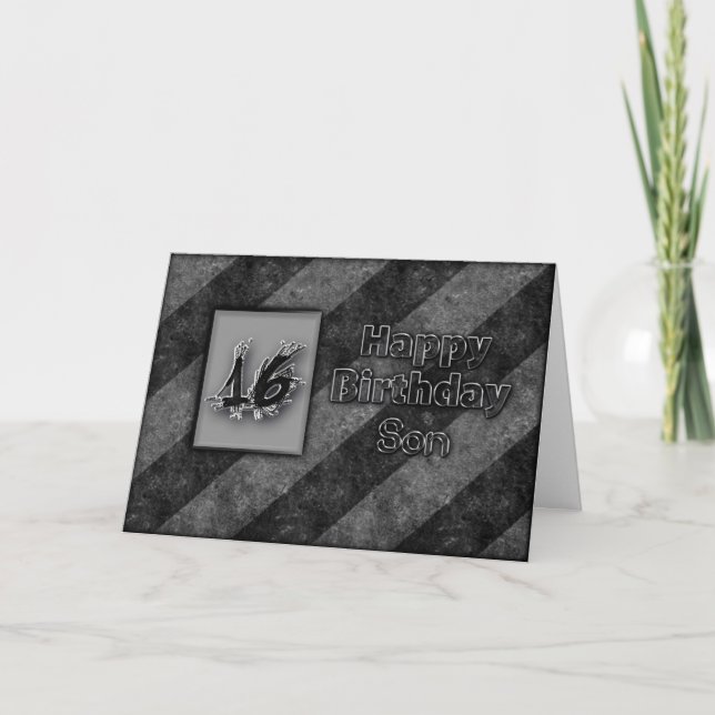 16TH BIRTHDAY - SON - GRUNGE CARD (Front)