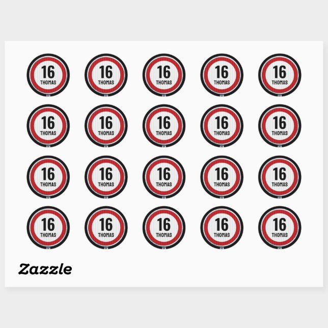 16th Birthday Speed  Classic Round Sticker (Sheet)