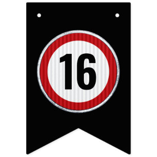 16th Birthday Speed Limit Bunting