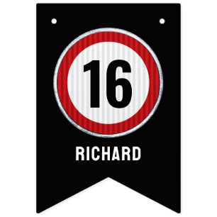 16th Birthday Speed Limit  Bunting