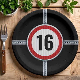 16th Birthday Speed Limit Paper Plate