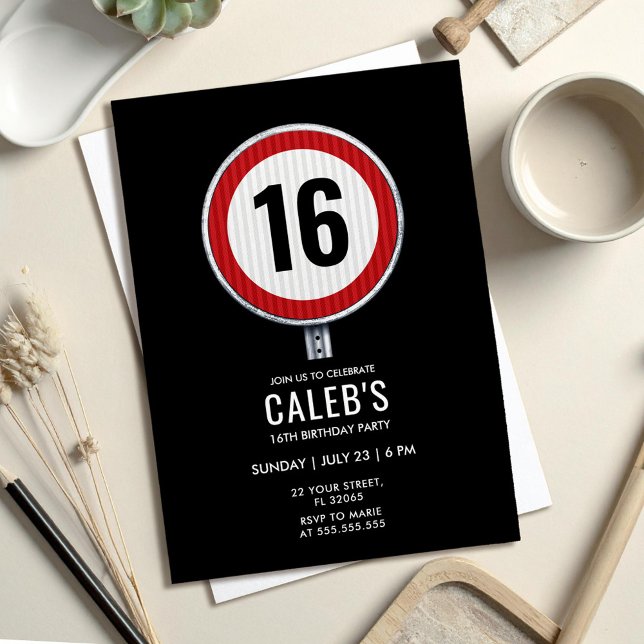 16th Birthday Speed Limit  Postcard (Creator Uploaded)