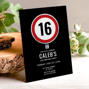 16th Birthday Speed Limit Sign - ANY AGE Invitation