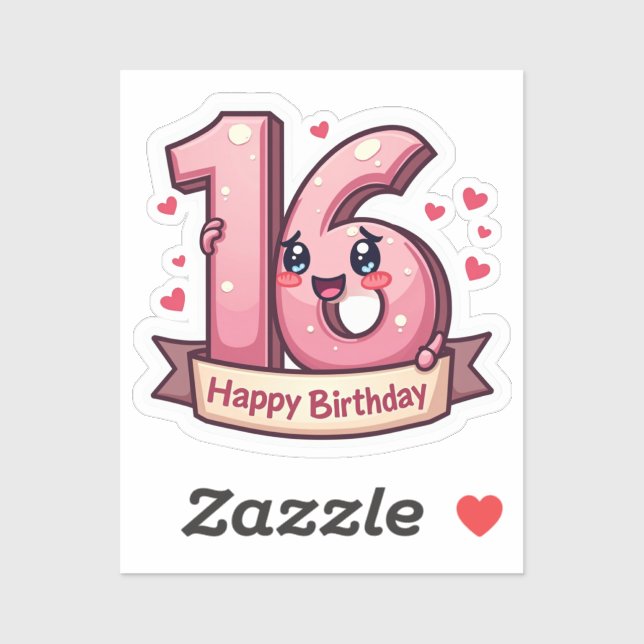 16th Birthday Sticker (Sheet)