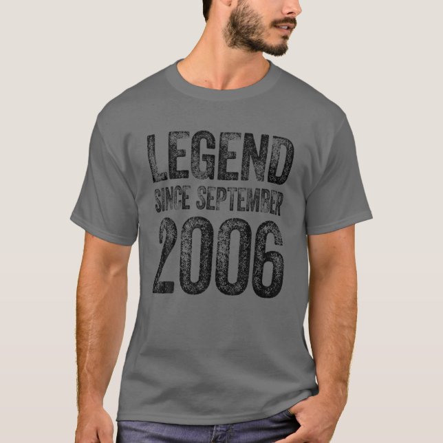 16Th Birthday Tee September Born 16 Years Legend S (Front)
