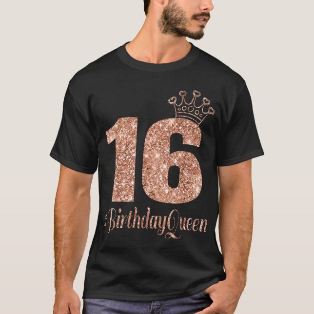 16th Birthday Teen Sweet Sixteen 16 Rose  T-Shirt (Front)