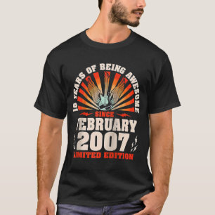 16th Birthday Vintage Guitarist Guitar Lovers Febr T-Shirt