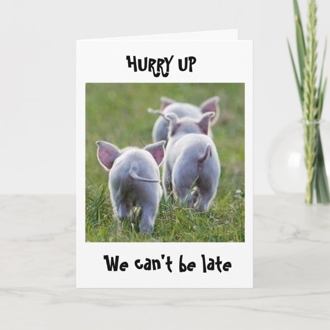 **16th BIRTHDAY WISHES FROM SILLY PIGS** Card (Front)