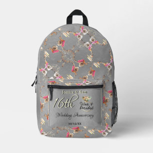 16th Candles & Statice Flower Print Cut Sew Bag