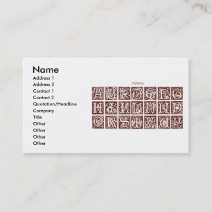 16th Century Alphabet Business Card