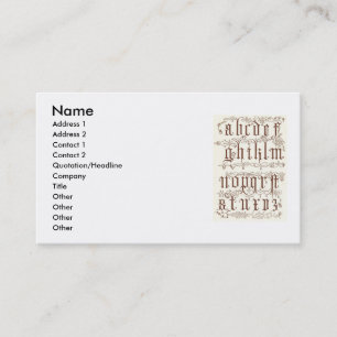 16th Century Alphabet Business Card