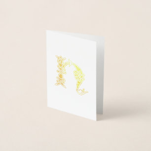 16th Century Celtic Knot Decorative Capital H Foil Card