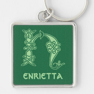 16th Century Celtic Knot Decorative Capital H Key Ring