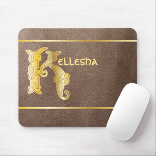 16th Century Celtic Knot Decorative Capital K Mouse Pad