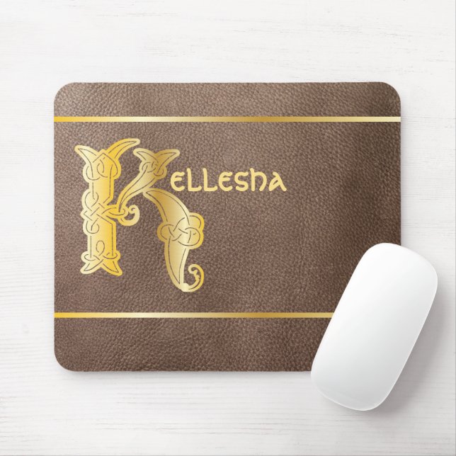 16th Century Celtic Knot Decorative Capital K Mouse Pad (With Mouse)