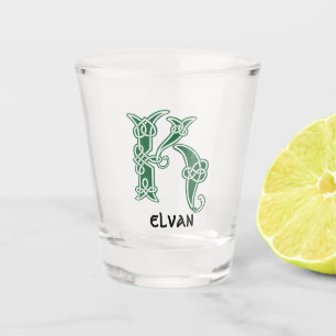 16th Century Celtic Knot Decorative Capital K Shot Glass