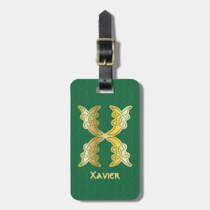 16th Century Celtic Knot Decorative Capital X Luggage Tag