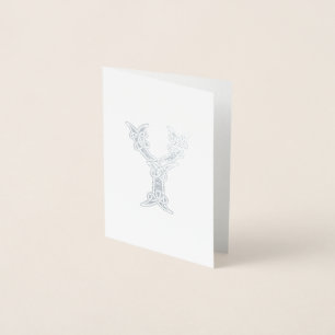 16th Century Celtic Knot Decorative Capital Y Foil Card