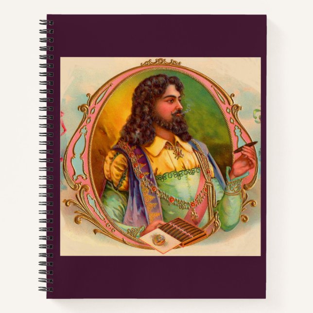 16th century cigar smoker cigar box label notebook (Front)