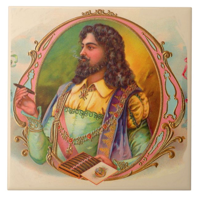 16th century cigar smoker tile (Front)