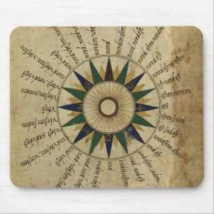 16th Century Compass Rose Mouse Pad