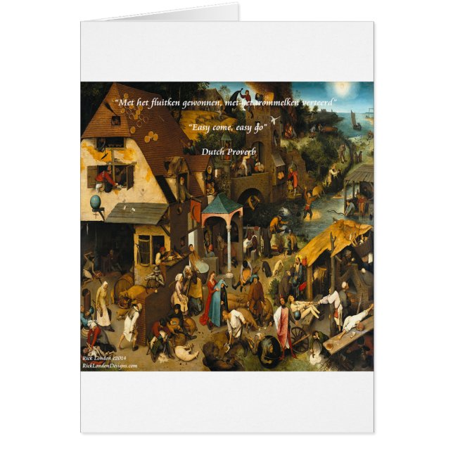 16th Century Dutch Art & Famous Proverb (Front)