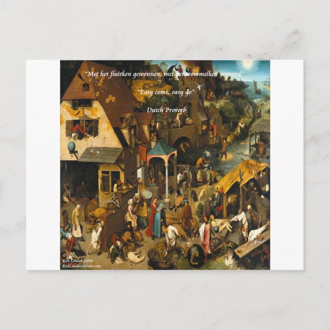 16th Century Dutch Art & Famous Proverb Postcard (Front)