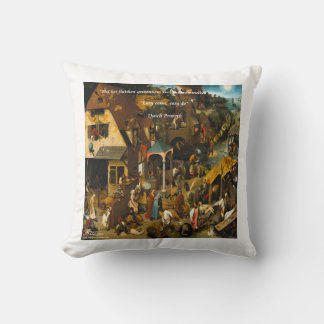16th Century Dutch Art & Proverb Throw Pillow
