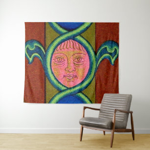 16th century found face print tapestry