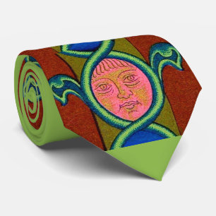 16th century found face print tie