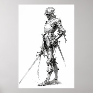 16th Century Landknecht Military Illustration Post Poster