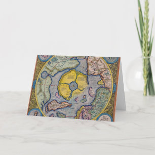 16th Century Mercator North Pole Map Card