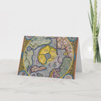 16th Century Mercator North Pole Map Card
