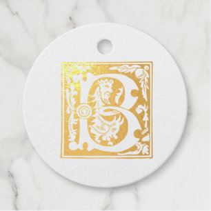 16th Century Mythic Creatures Decorative Capital B Favour Tags