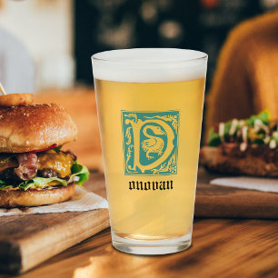 16th Century Mythic Creatures Decorative Capital D Glass