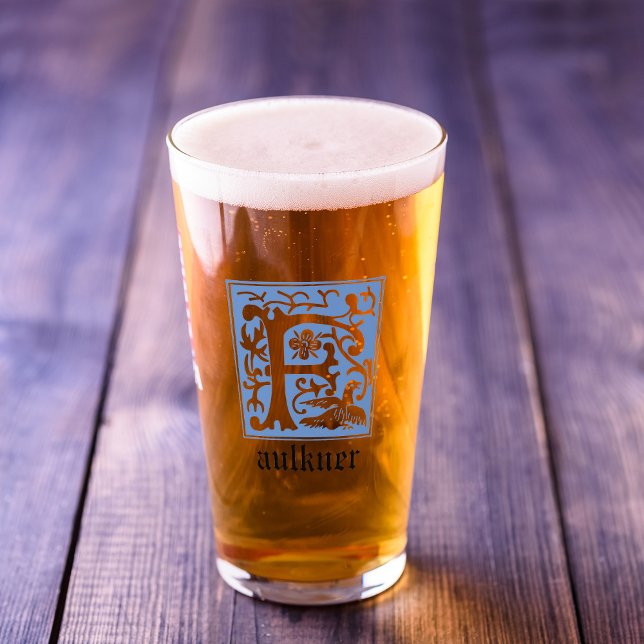 16th Century Mythic Creatures Decorative Capital F Glass (Creator Uploaded)