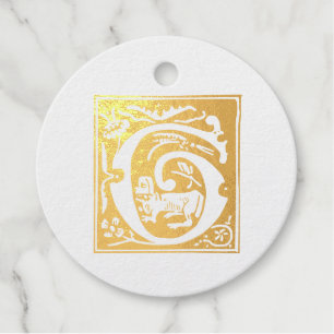 16th Century Mythic Creatures Decorative Capital G Favour Tags