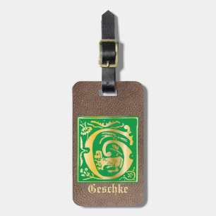 16th Century Mythic Creatures Decorative Capital G Luggage Tag
