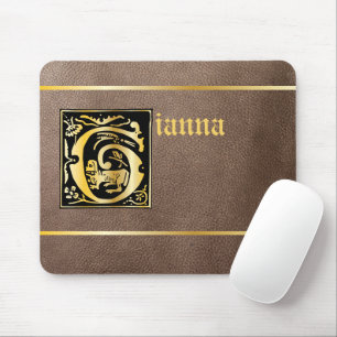 16th Century Mythic Creatures Decorative Capital G Mouse Pad