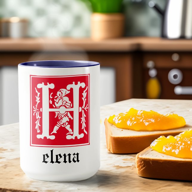 16th Century Mythic Creatures Decorative Capital H Mug (Creator Uploaded)