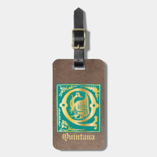 16th Century Mythic Creatures Decorative Capital Q Luggage Tag