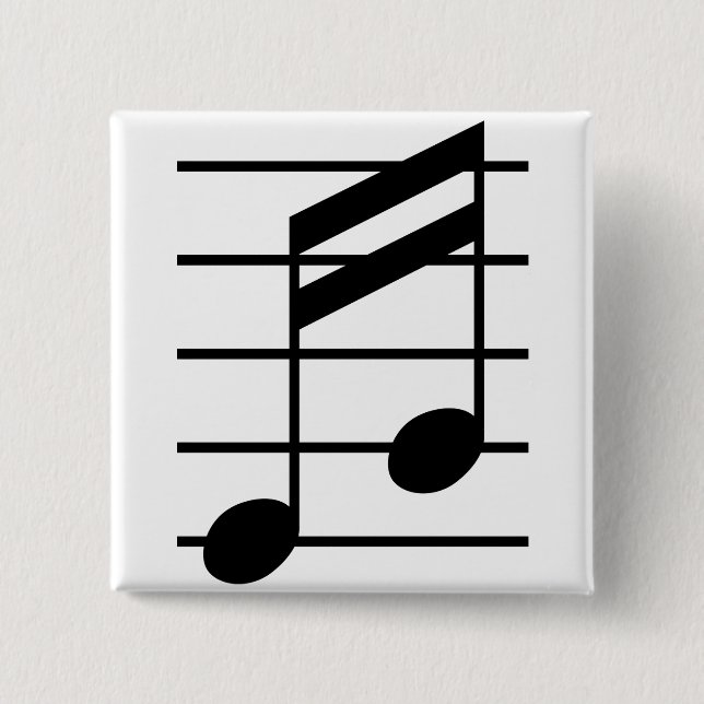 16th note 3 15 cm square badge (Front)