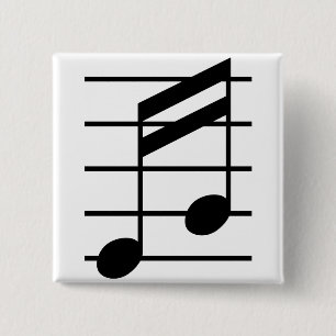 16th note 3 15 cm square badge