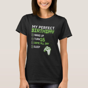 16th Perfect Birthday Boys Gaming 16 Years Old Ga T-Shirt