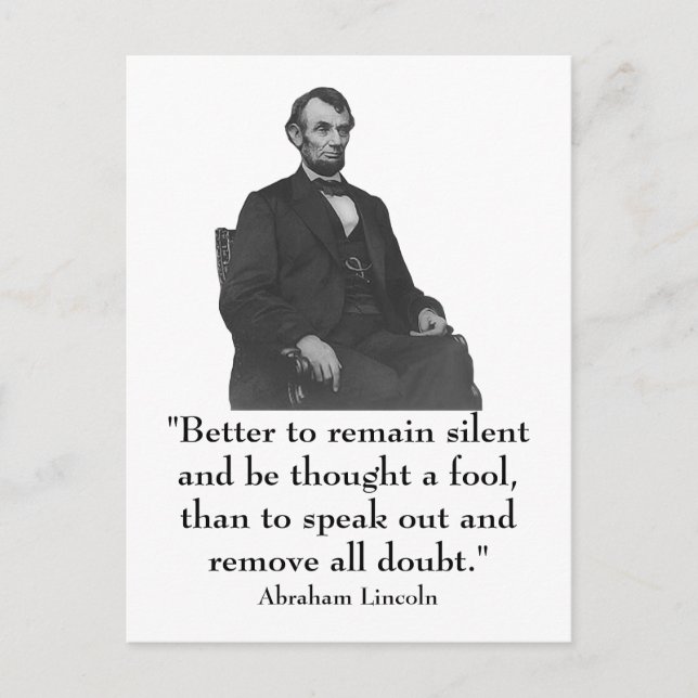 16th President Abraham Lincoln Postcard (Front)
