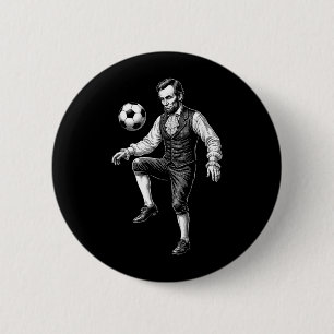 16th President President Playing Soccer Retro 6 Cm Round Badge