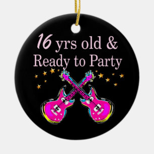 16TH ROCK STAR CERAMIC TREE DECORATION