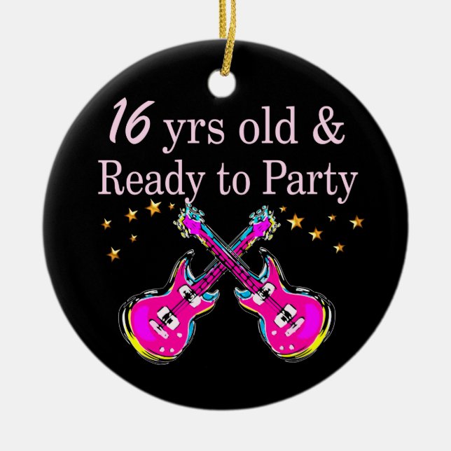 16TH ROCK STAR CERAMIC TREE DECORATION (Front)