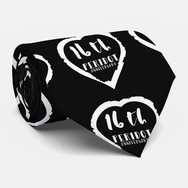 16th Wedding anniversary traditional peridot Tie (Rolled)