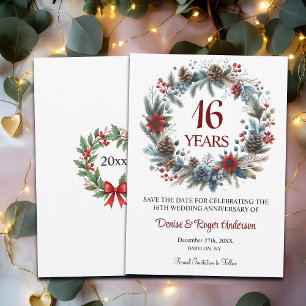 16th Wedding Anniversary Winter Save The Date